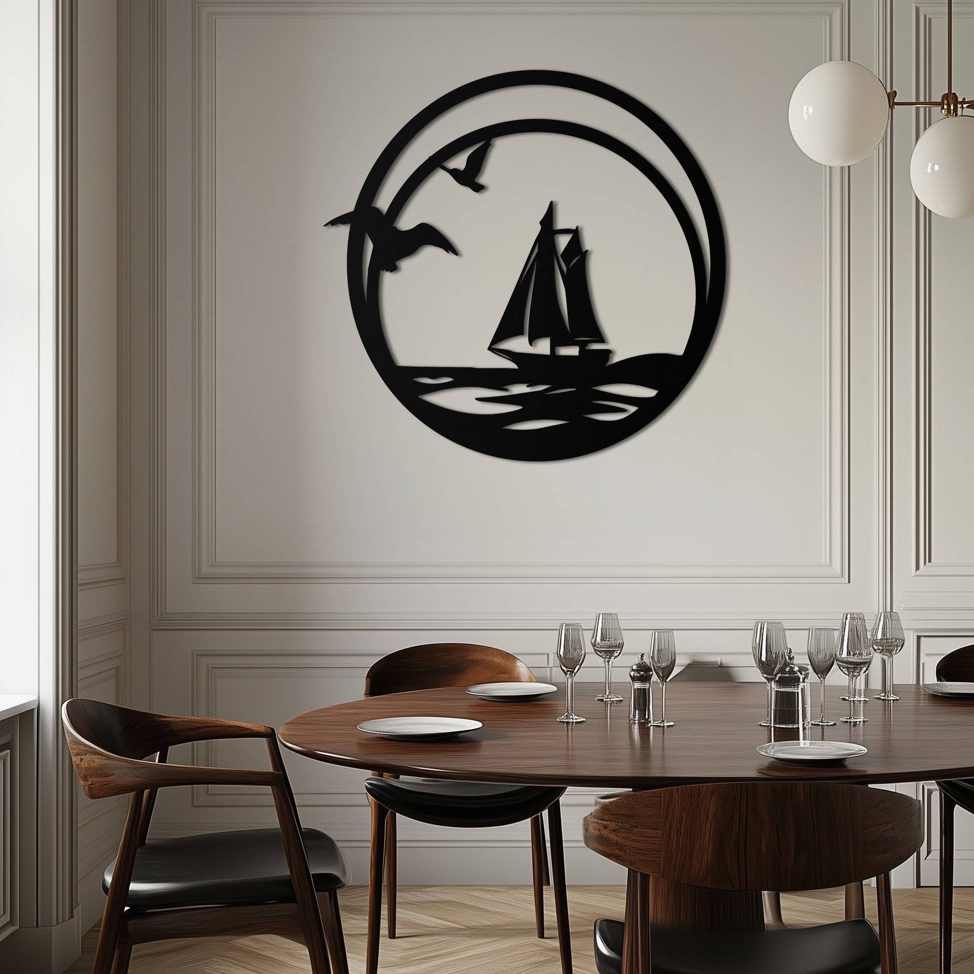Sunset Silhouette Metal Wall Art - Mountain and Tree Steel Landscape Decor- KAF480 - Tampa Home & Garden Store