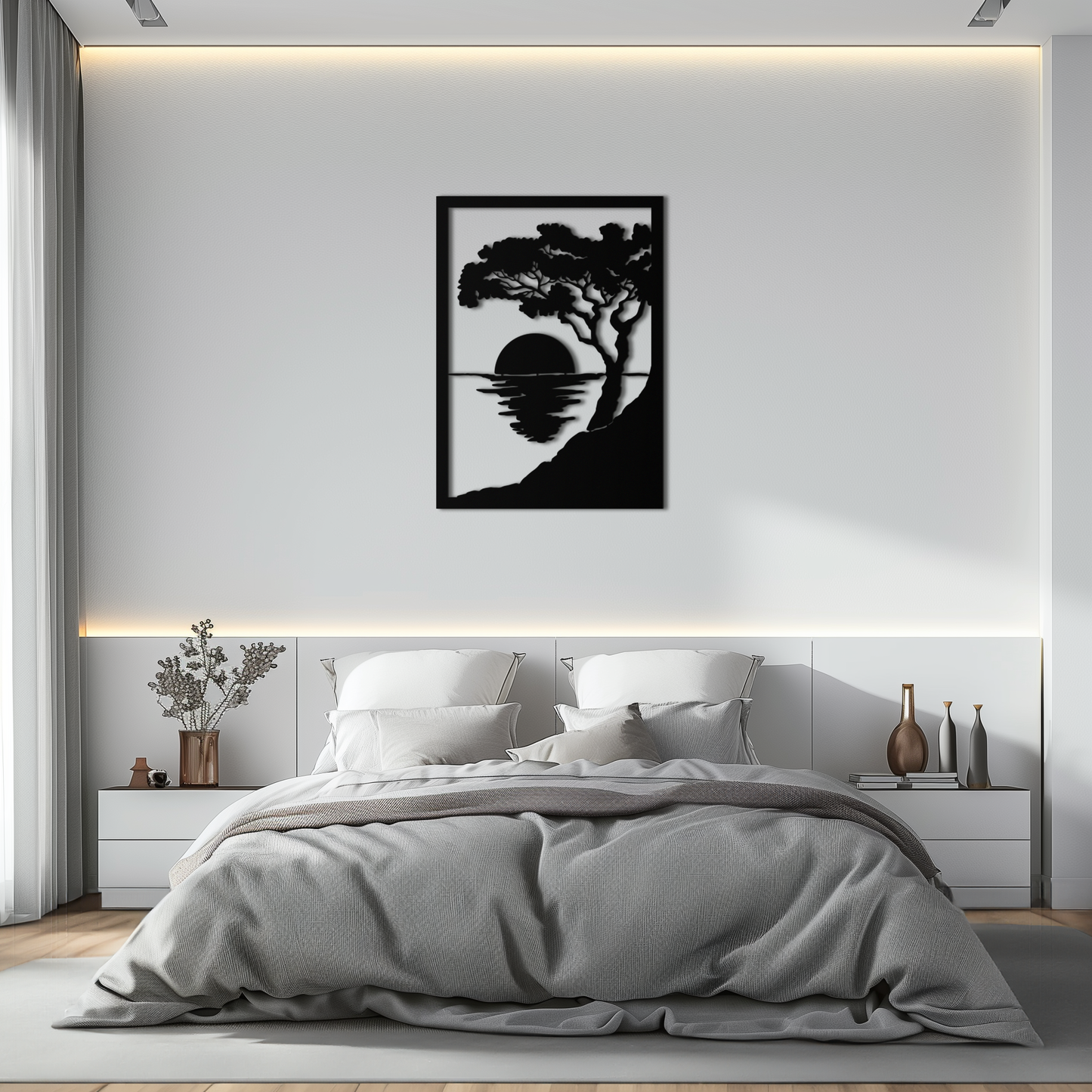 Sunset Tree Metal Wall Art - Nature-Inspired Steel Wall Decor - KAF047 - Tampa Home & Garden Store
