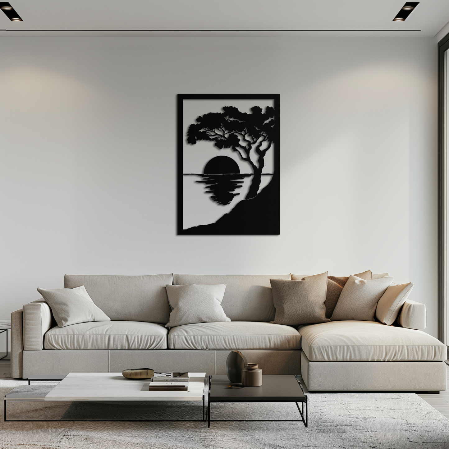 Sunset Tree Metal Wall Art - Nature-Inspired Steel Wall Decor - KAF047 - Tampa Home & Garden Store