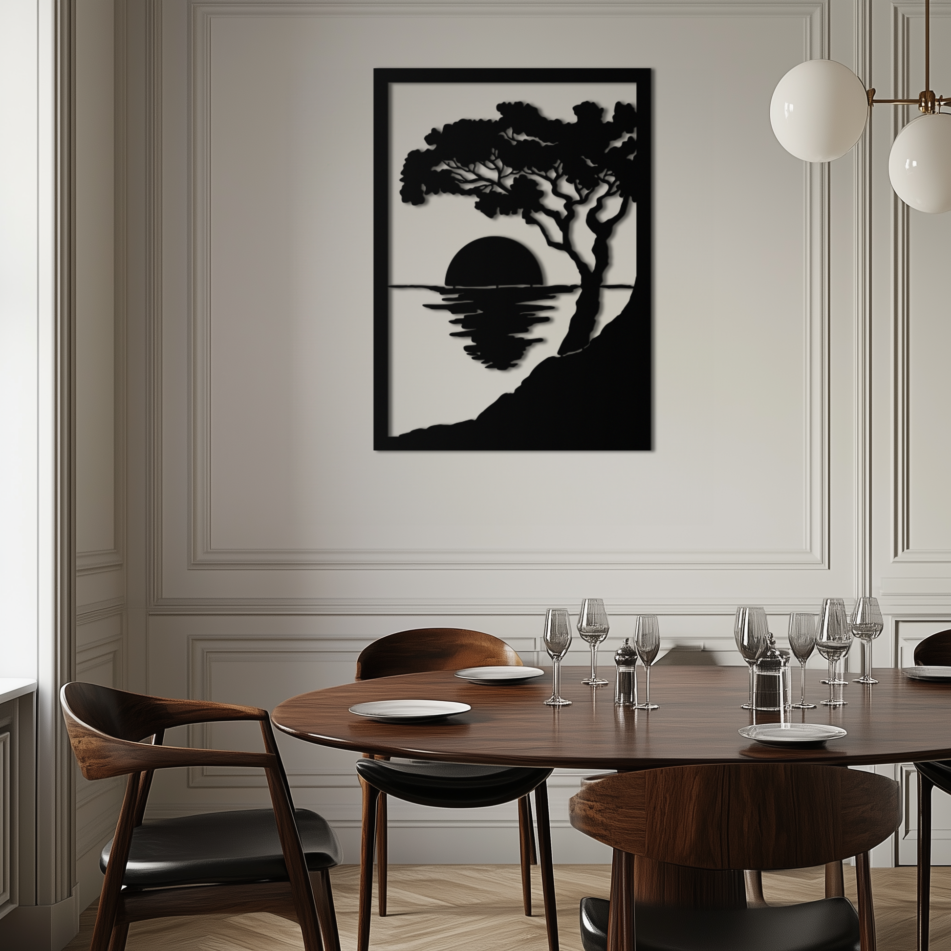 Sunset Tree Metal Wall Art - Nature-Inspired Steel Wall Decor - KAF047 - Tampa Home & Garden Store