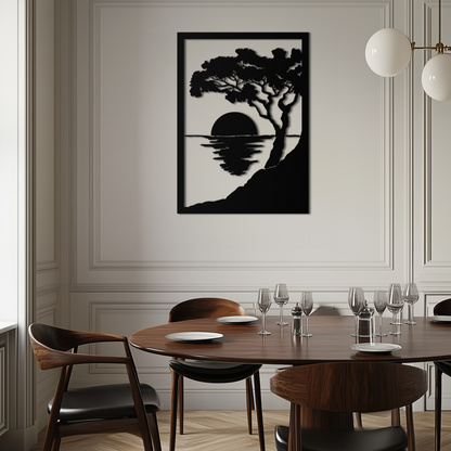 Sunset Tree Metal Wall Art - Nature-Inspired Steel Wall Decor - KAF047 - Tampa Home & Garden Store