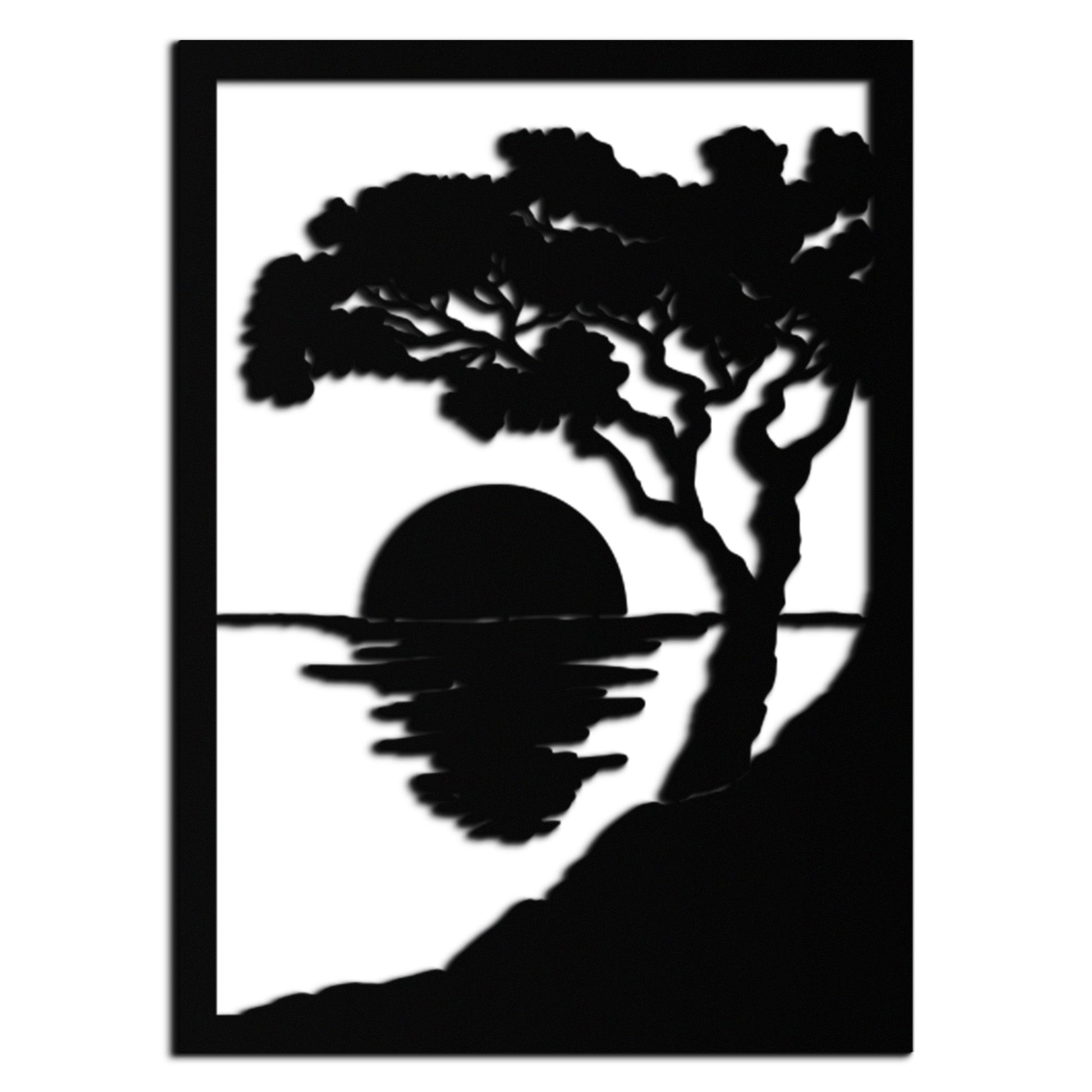 Sunset Tree Metal Wall Art - Nature-Inspired Steel Wall Decor - KAF047 - Tampa Home & Garden Store
