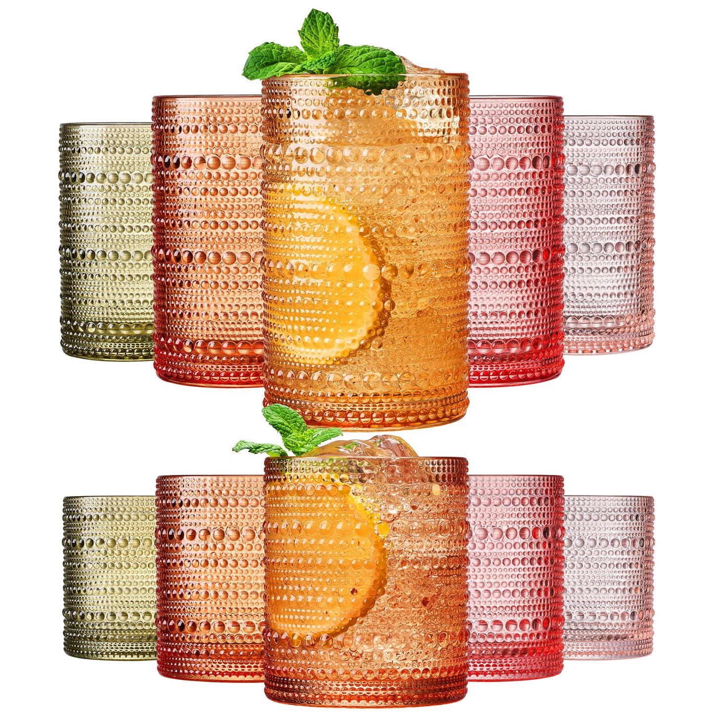 Fortuna Hobnail Lowball and Highball Sets