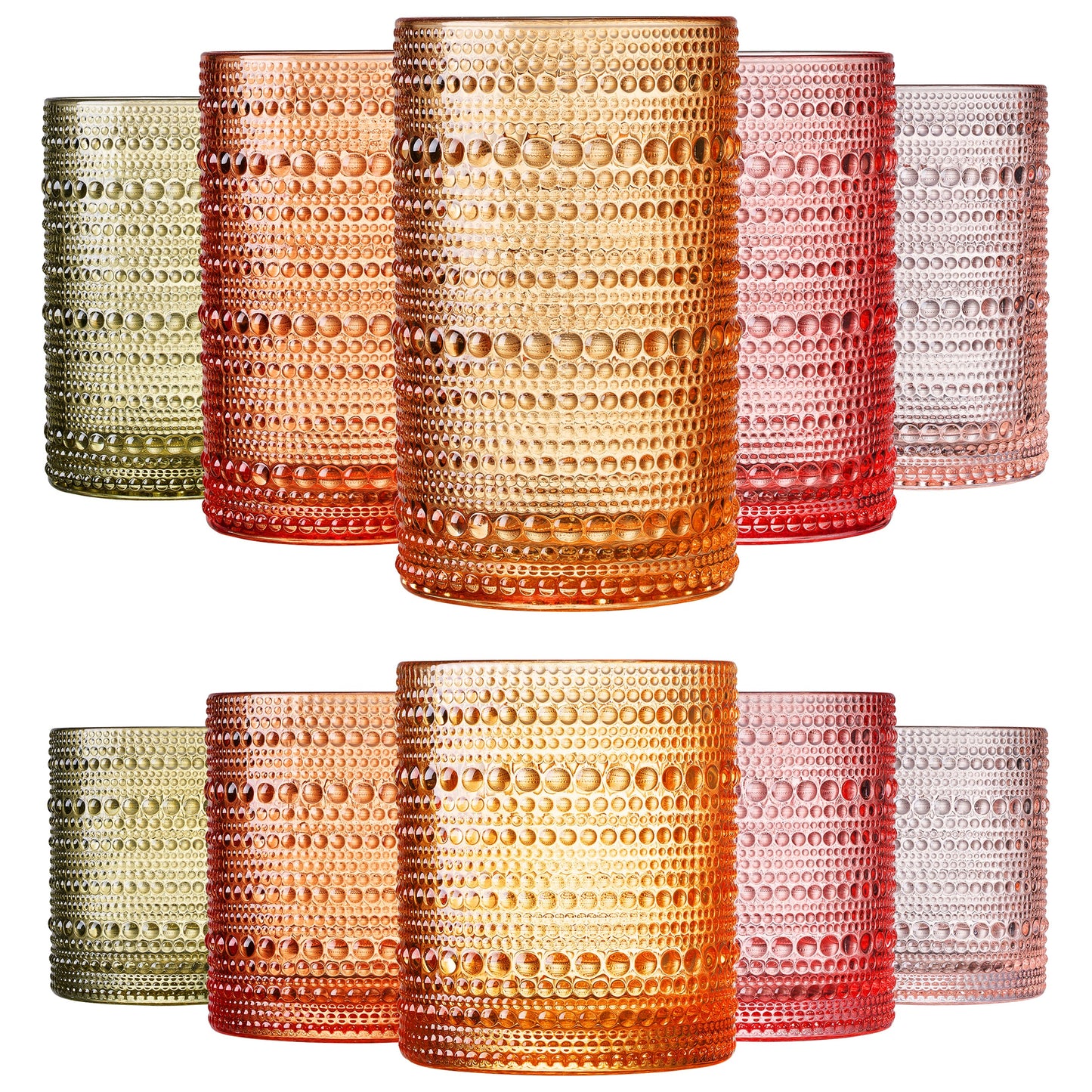 Fortuna Hobnail Lowball and Highball Sets