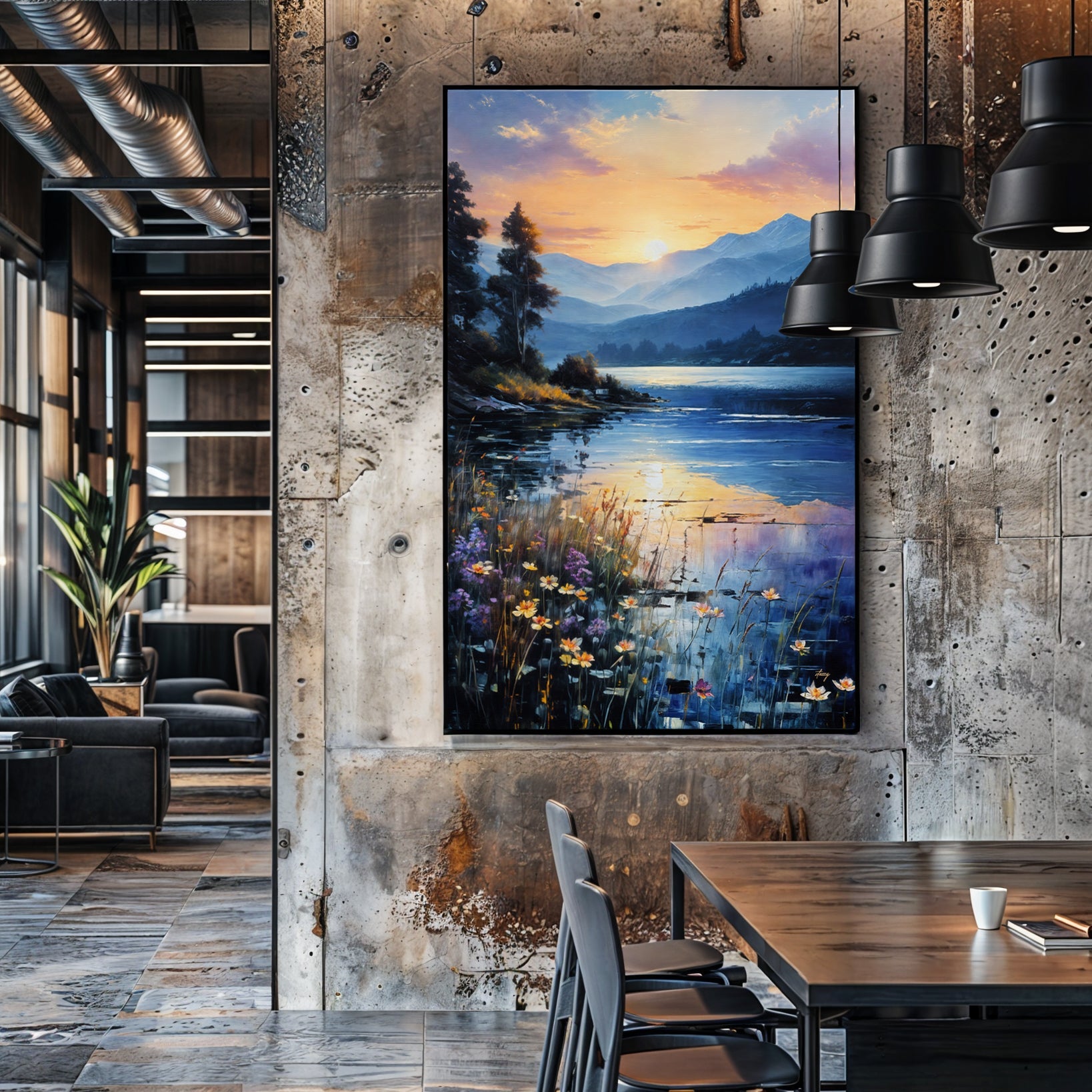 Canvas Print Sunset Journey Tailored Canvases sunset lake landscape on Tampa Home & Garden Store