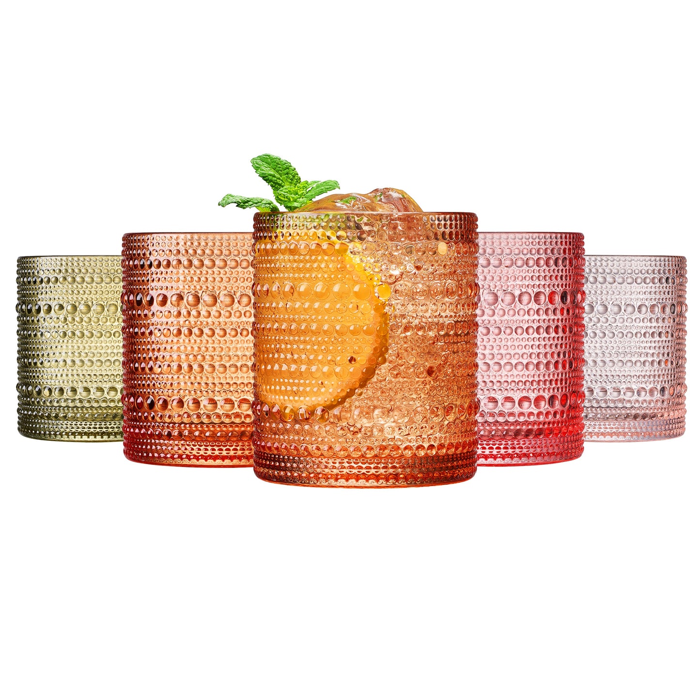 Fortuna Hobnail Lowball Glasses And The Set