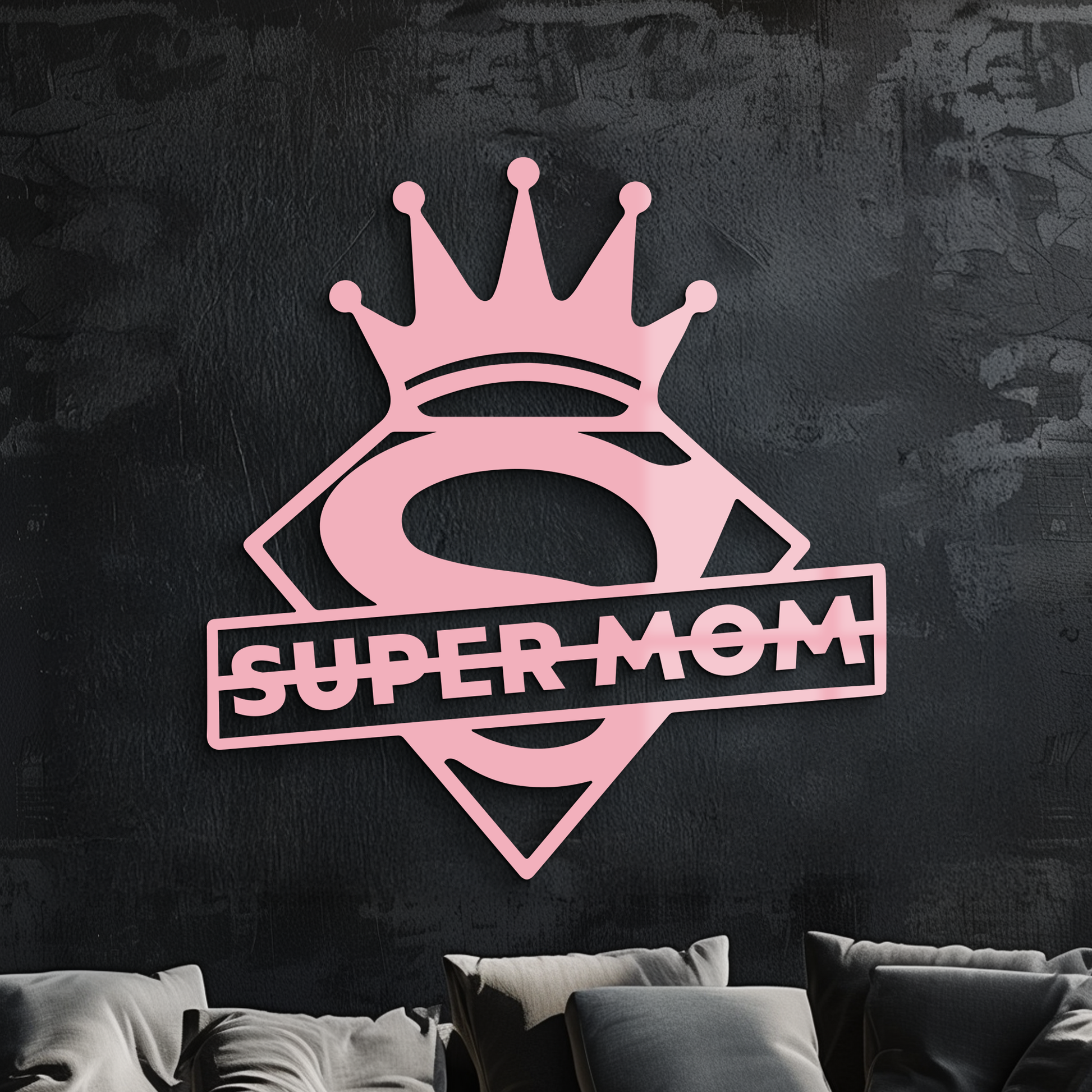 Super Mom Crown Metal Wall Art – Heroic Decorative Design - KAFGP068 - Tampa Home & Garden Store