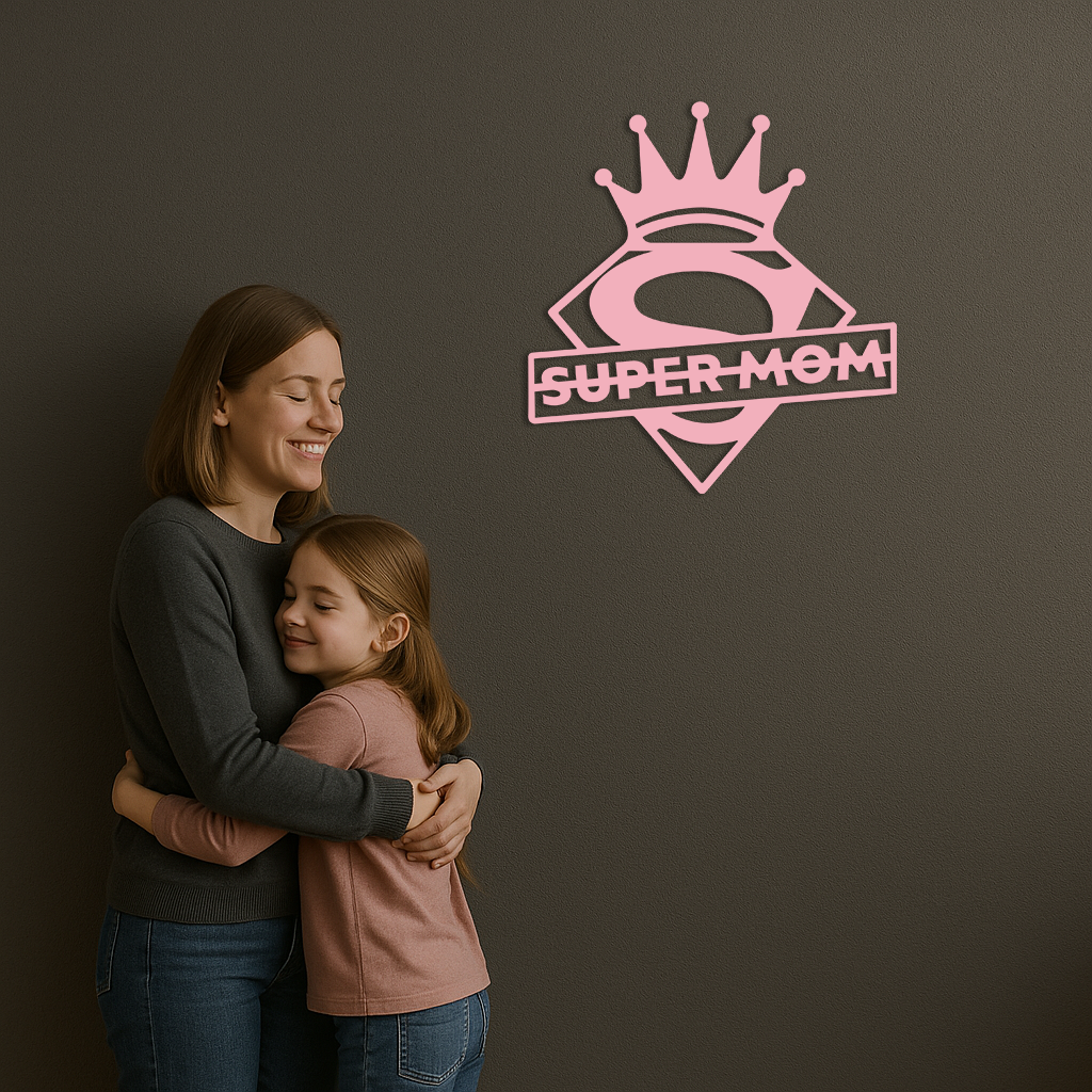 Super Mom Crown Metal Wall Art – Heroic Decorative Design - KAFGP068 - Tampa Home & Garden Store