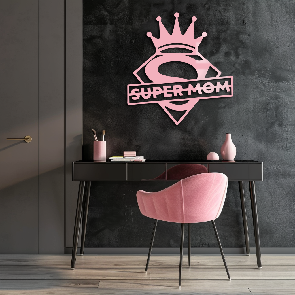 Super Mom Crown Metal Wall Art – Heroic Decorative Design - KAFGP068 - Tampa Home & Garden Store