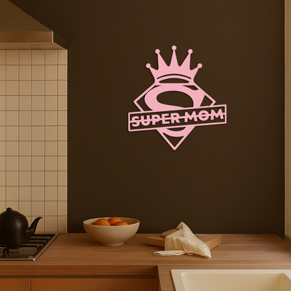 Super Mom Crown Metal Wall Art – Heroic Decorative Design - KAFGP068 - Tampa Home & Garden Store