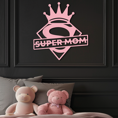 Super Mom Crown Metal Wall Art – Heroic Decorative Design - KAFGP068 - Tampa Home & Garden Store