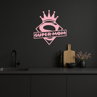 Super Mom Crown Metal Wall Art – Heroic Decorative Design - KAFGP068 - Tampa Home & Garden Store