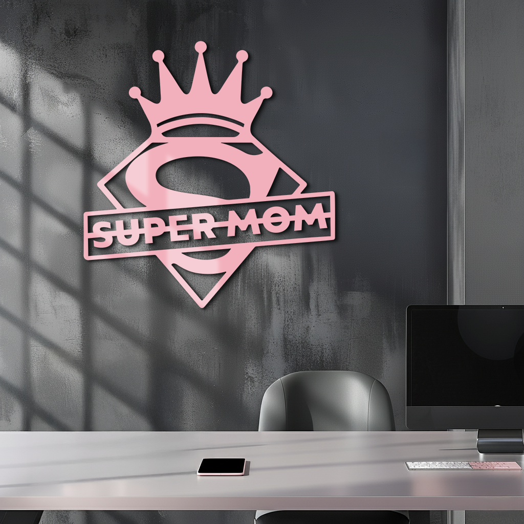 Super Mom Crown Metal Wall Art – Heroic Decorative Design - KAFGP068 - Tampa Home & Garden Store