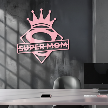 Super Mom Crown Metal Wall Art – Heroic Decorative Design - KAFGP068 - Tampa Home & Garden Store