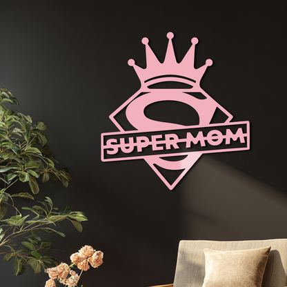 Super Mom Crown Metal Wall Art – Heroic Decorative Design - KAFGP068 - Tampa Home & Garden Store