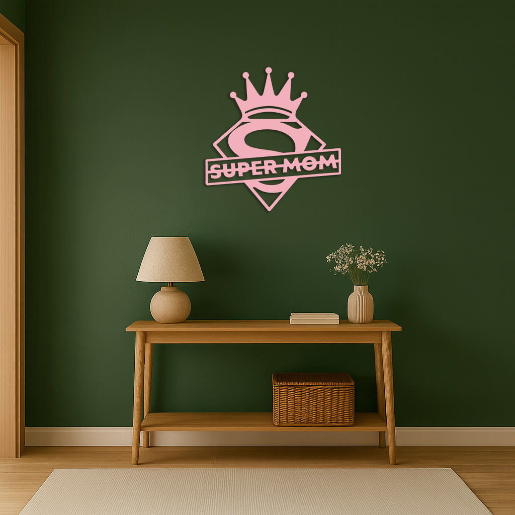 Super Mom Crown Metal Wall Art – Heroic Decorative Design - KAFGP068 - Tampa Home & Garden Store