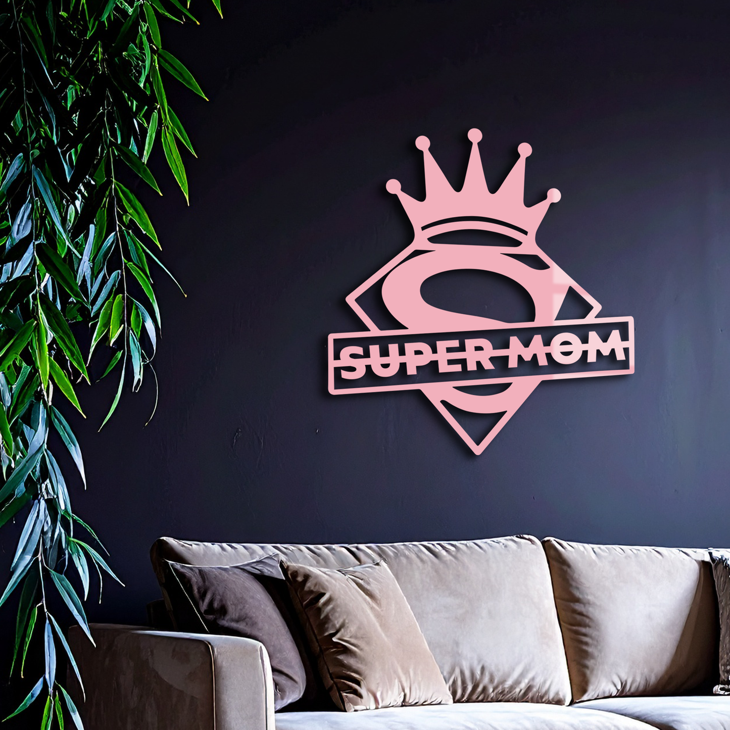 Super Mom Crown Metal Wall Art – Heroic Decorative Design - KAFGP068 - Tampa Home & Garden Store