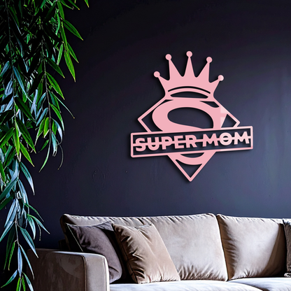 Super Mom Crown Metal Wall Art – Heroic Decorative Design - KAFGP068 - Tampa Home & Garden Store