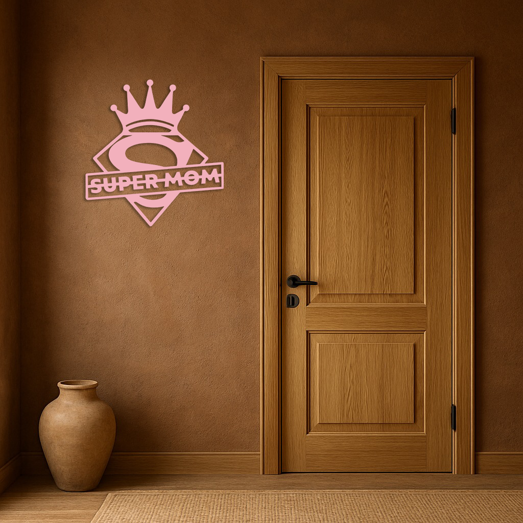 Super Mom Crown Metal Wall Art – Heroic Decorative Design - KAFGP068 - Tampa Home & Garden Store