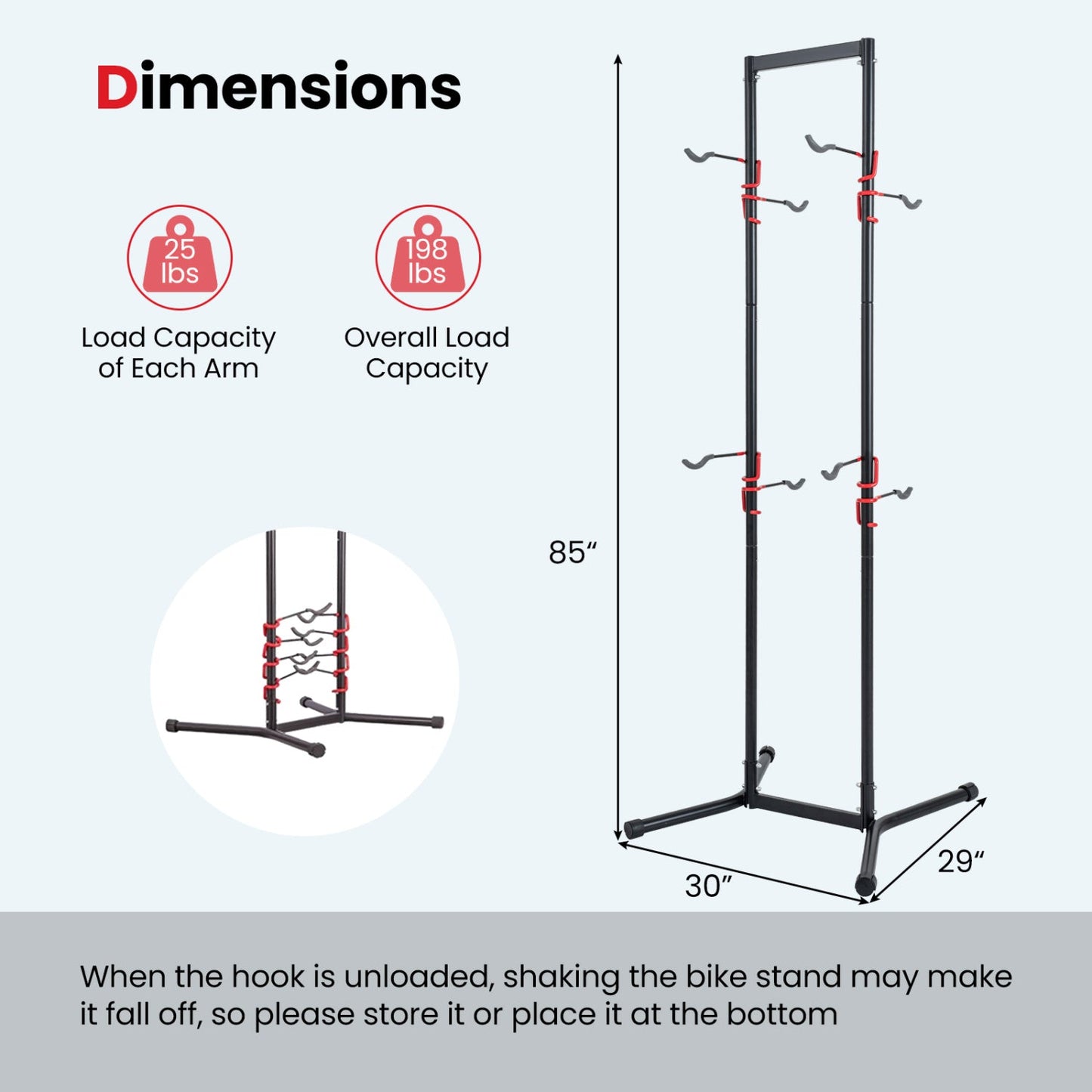 4-Bike Vertical Storage Rack with Adjustable Arms