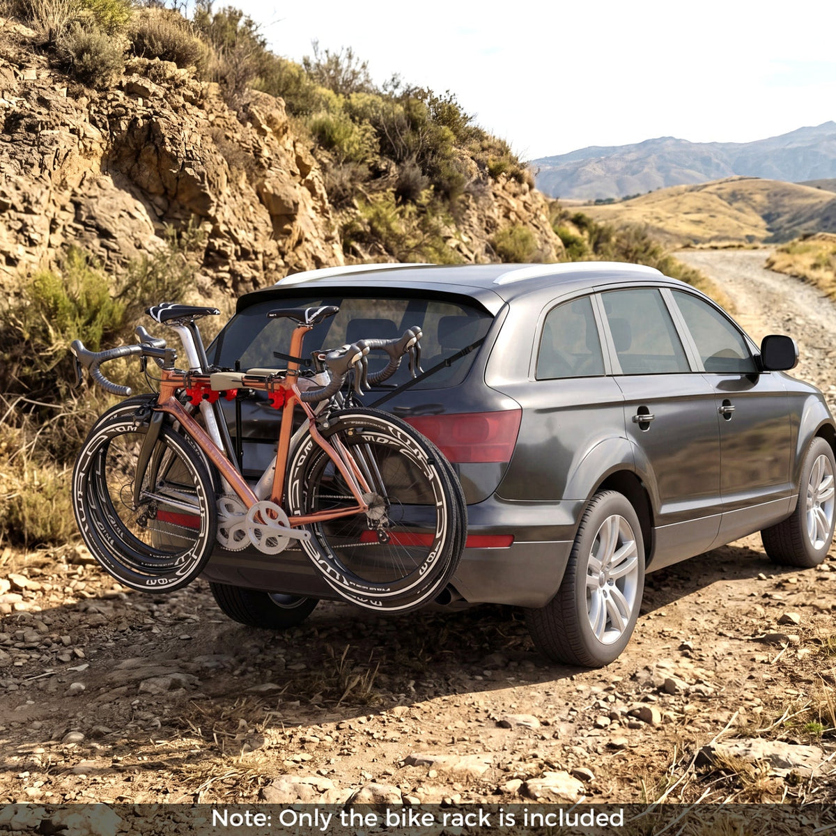 Trunk Mount 3-Bike Rack DirectDeals with anti-sway straps on SUV carrying 2 bikes on Tampa Home & Garden Store