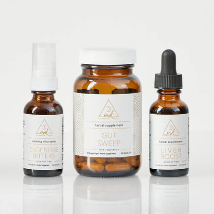 OWL Venice supplement kit with three amber bottles, white labels and droppers on Tampa Home & Garden Store