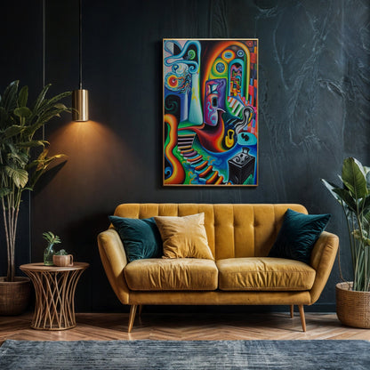 Canvas Print Surreal Steps by Tailored Canvases in vibrant rainbow hues Crafting Canvas on Tampa Home & Garden Store