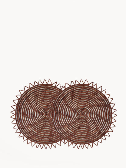 Surya Woven Palm Fiber Placemat - Brown (Set of 2) - Tampa Home & Garden Store