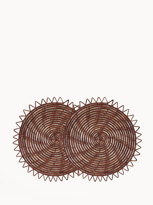 Surya Woven Palm Fiber Placemat - Brown (Set of 2) - Tampa Home & Garden Store