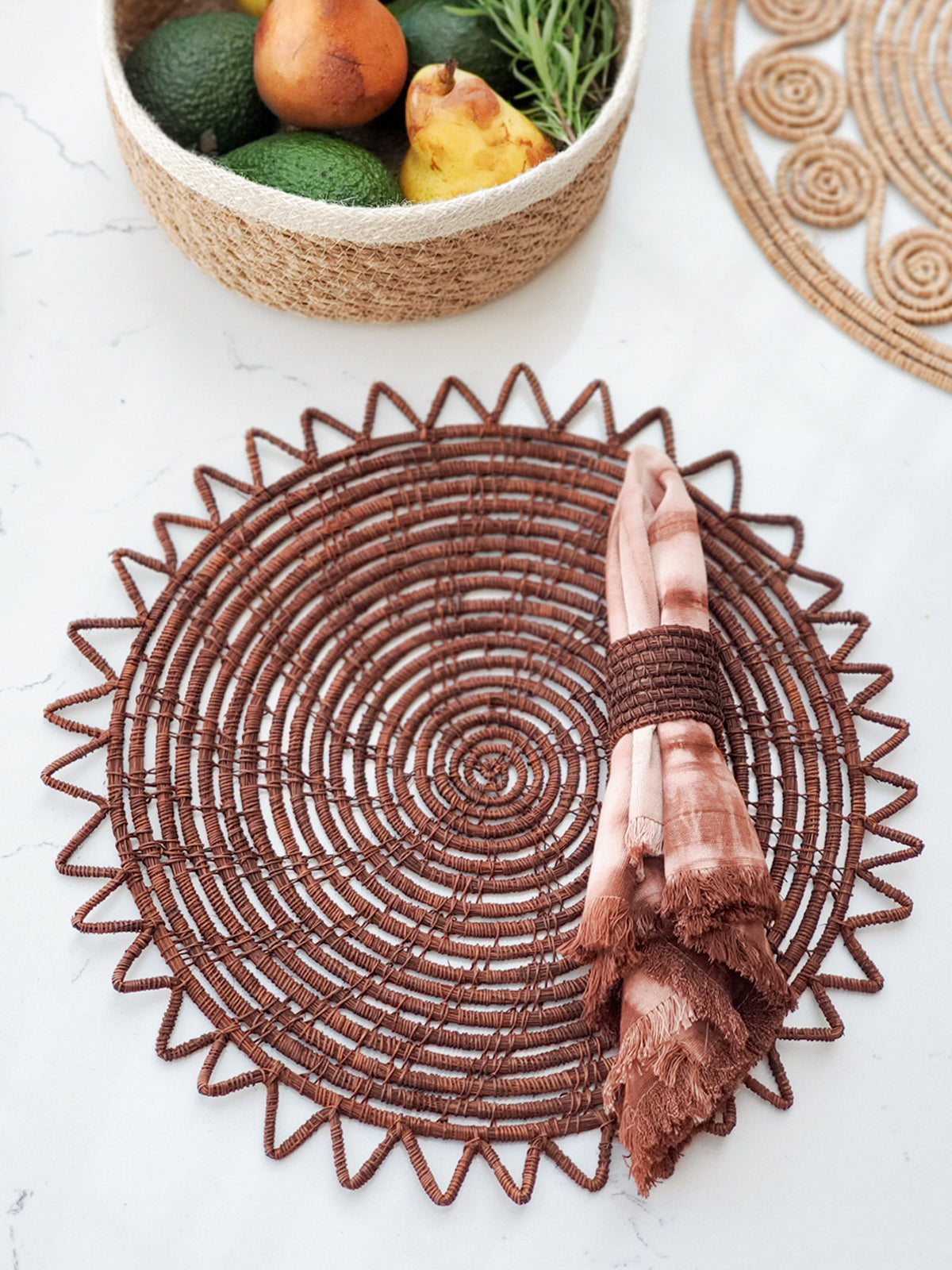 Surya Woven Palm Fiber Placemat - Brown (Set of 2) - Tampa Home & Garden Store