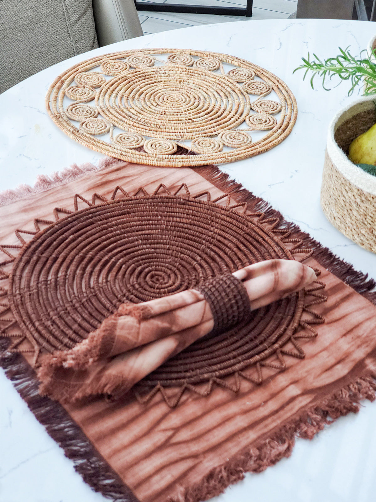 Surya Woven Palm Fiber Placemat - Brown (Set of 2) - Tampa Home & Garden Store