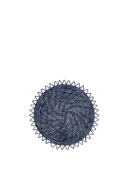 Surya Woven Palm Fiber Placemat - Indigo Blue (Set of 2) - Tampa Home & Garden Store