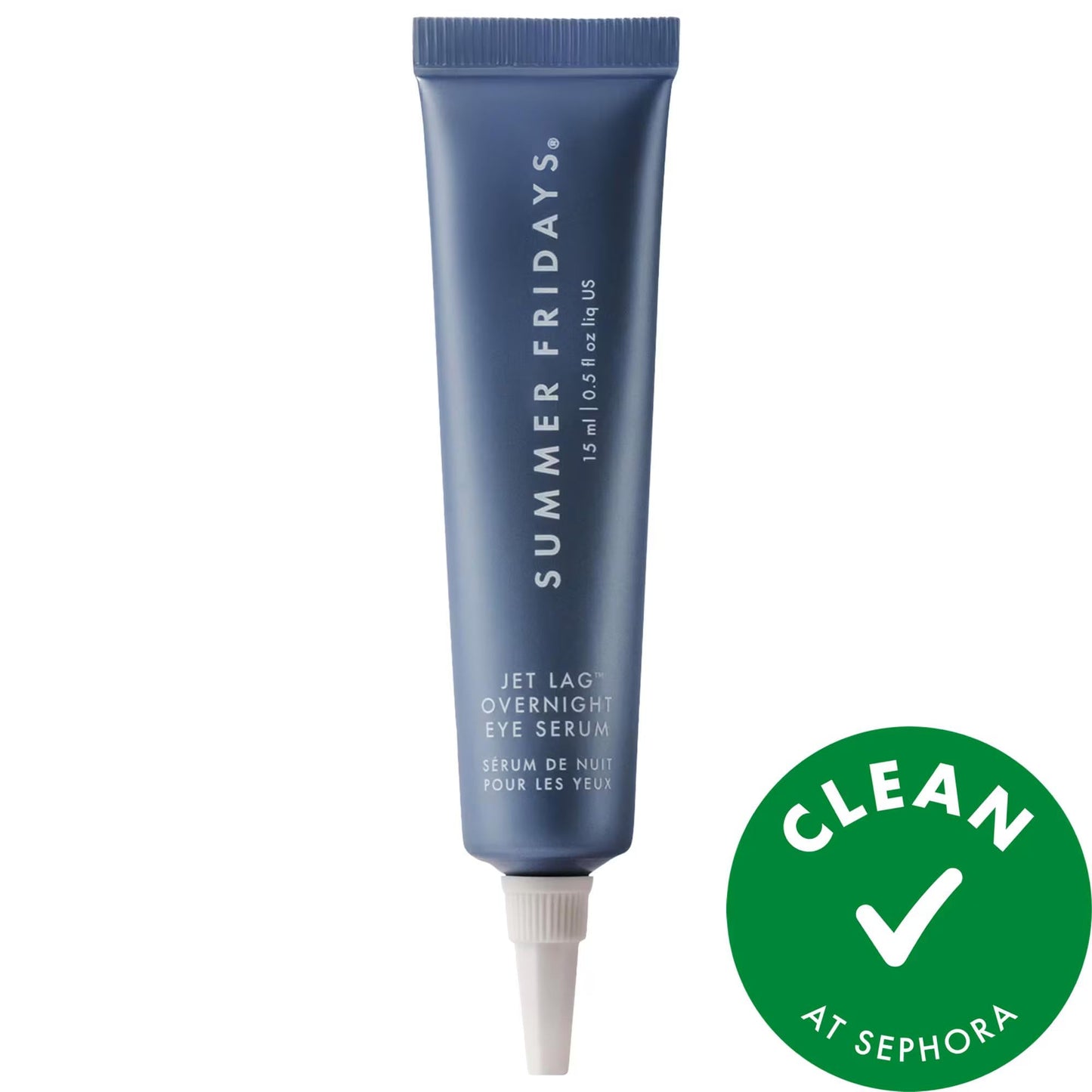 Jet Lag Gentle Retinol Blend Overnight Eye Serum blue tube with white cap and vegan seal on Tampa Home & Garden Store
