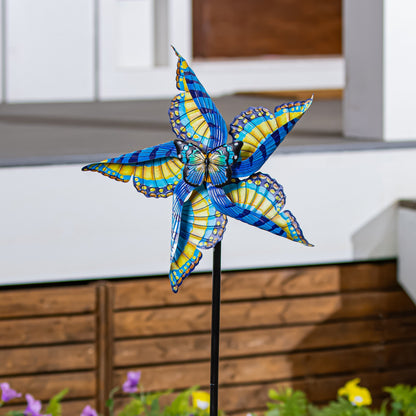 Swallowtail Butterfly Metal Wind Spinner 48"H - Tampa Home & Garden Store