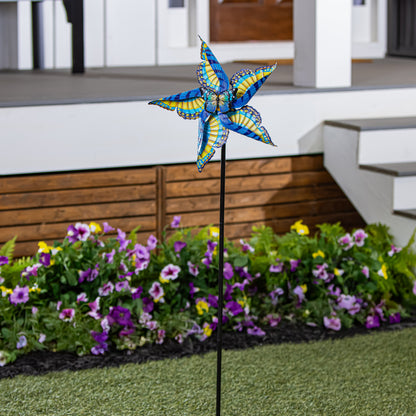 Swallowtail Butterfly Metal Wind Spinner 48"H - Tampa Home & Garden Store