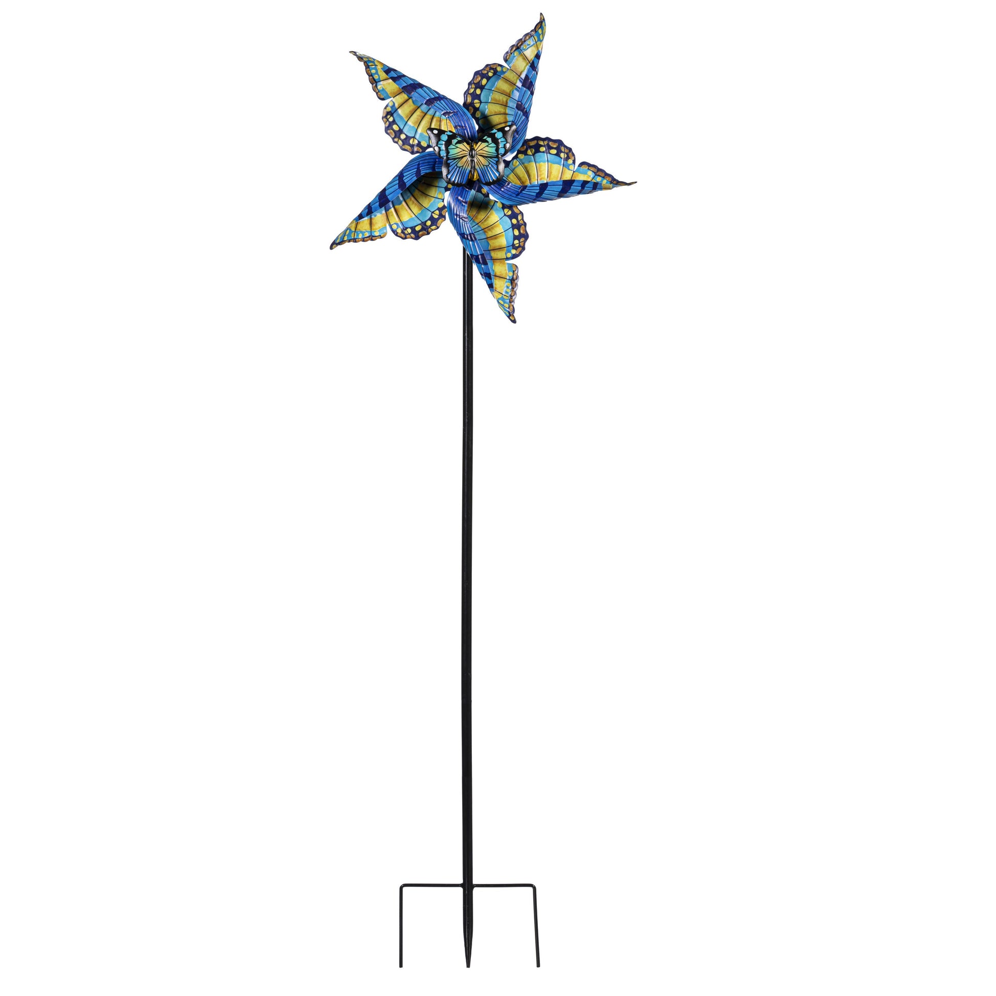 Swallowtail Butterfly Metal Wind Spinner 48"H - Tampa Home & Garden Store