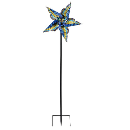 Swallowtail Butterfly Metal Wind Spinner 48"H - Tampa Home & Garden Store