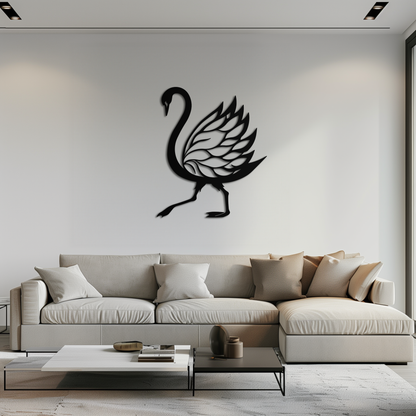 Swan Metal Wall Art – Graceful Swan Silhouette Steel Decor for Elegant and Nature-Inspired Spaces- KAF335 - Tampa Home & Garden Store