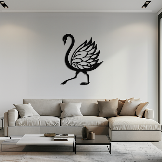 Swan Metal Wall Art – Graceful Swan Silhouette Steel Decor for Elegant and Nature-Inspired Spaces- KAF335 - Tampa Home & Garden Store