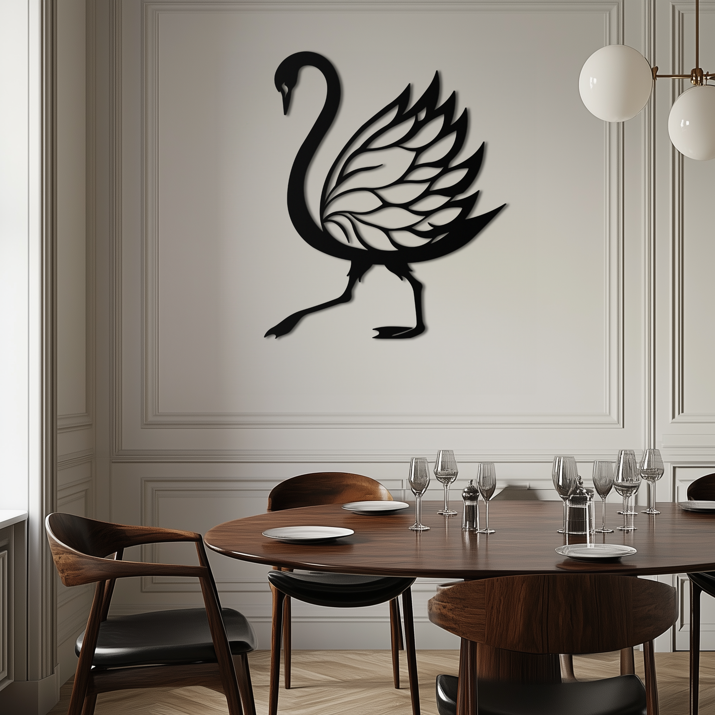 Swan Metal Wall Art – Graceful Swan Silhouette Steel Decor for Elegant and Nature-Inspired Spaces- KAF335 - Tampa Home & Garden Store