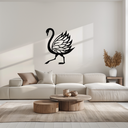 Swan Metal Wall Art – Graceful Swan Silhouette Steel Decor for Elegant and Nature-Inspired Spaces- KAF335 - Tampa Home & Garden Store
