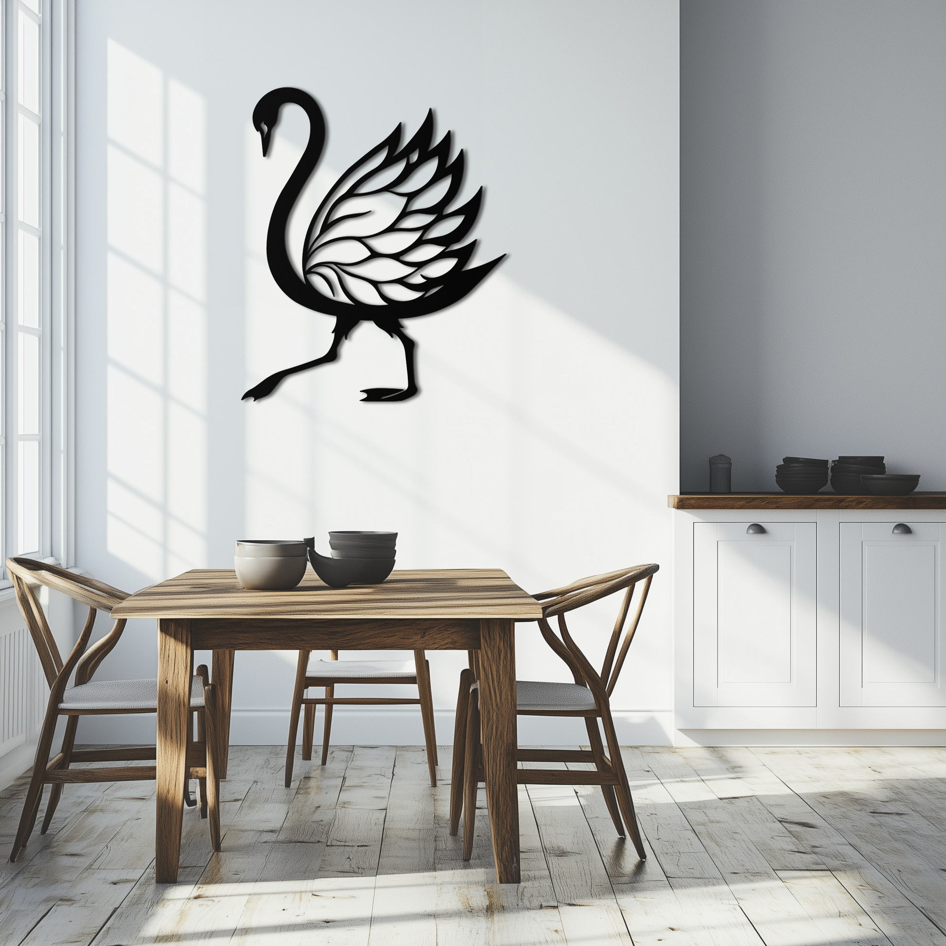 Swan Metal Wall Art – Graceful Swan Silhouette Steel Decor for Elegant and Nature-Inspired Spaces- KAF335 - Tampa Home & Garden Store