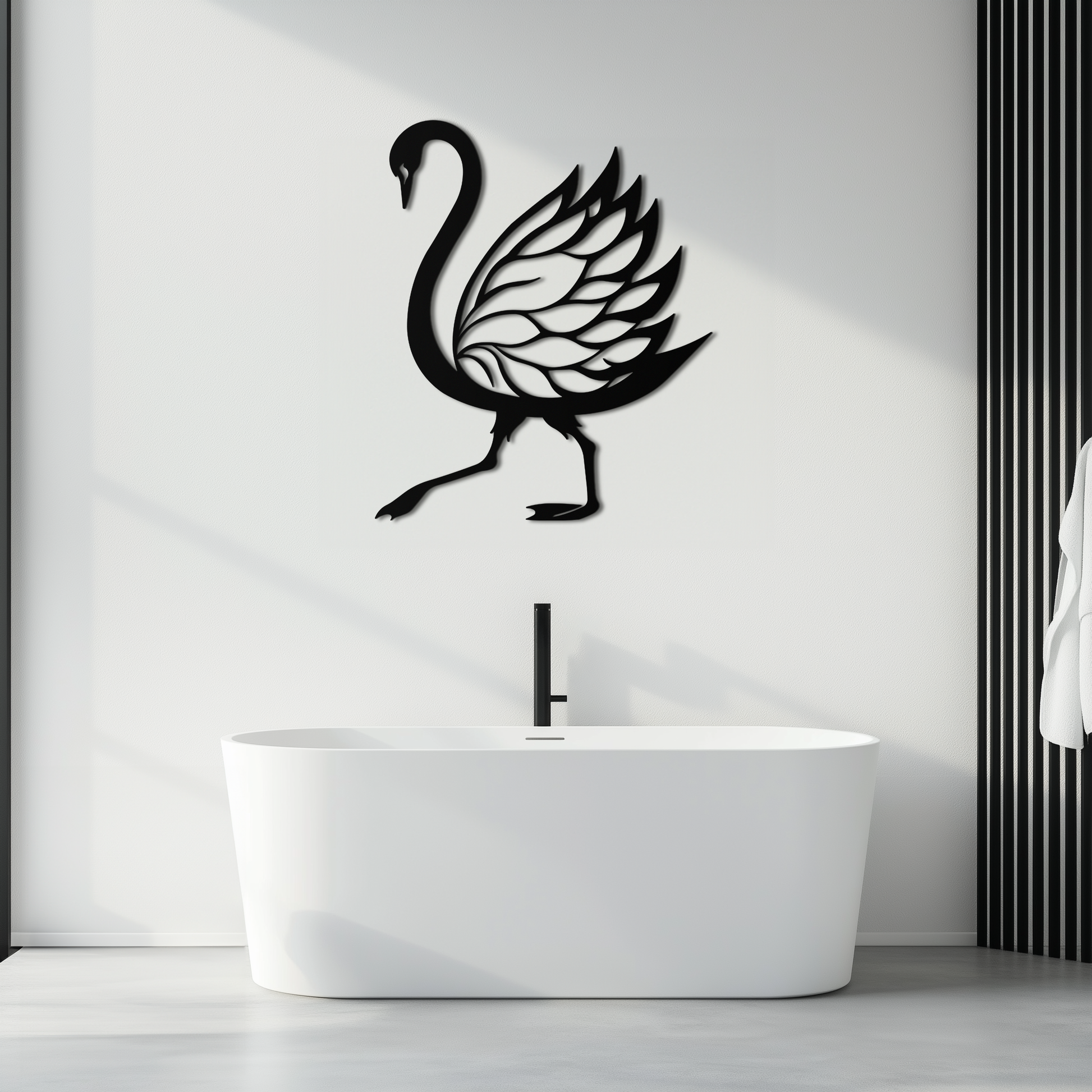 Swan Metal Wall Art – Graceful Swan Silhouette Steel Decor for Elegant and Nature-Inspired Spaces- KAF335 - Tampa Home & Garden Store