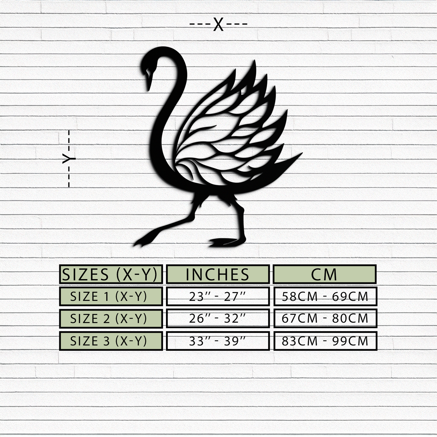 Swan Metal Wall Art – Graceful Swan Silhouette Steel Decor for Elegant and Nature-Inspired Spaces- KAF335 - Tampa Home & Garden Store