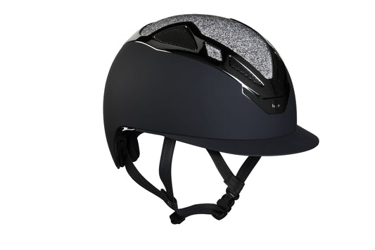 Suomy Apex Riding Helmet Bling Bling Black with glitter top, matte black shell, American Equus on Tampa Home & Garden Store
