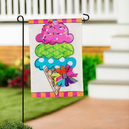 Sweet Summer Ice Cream Applique Garden Flag - Tampa Home & Garden Store