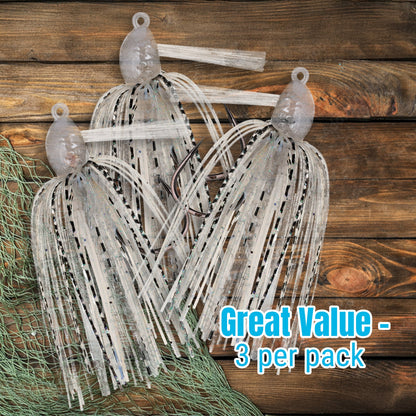 Reaction Tackle Lead Swim Jigs – Premium Weedless Bass Fishing Lures- 3 Pack - New