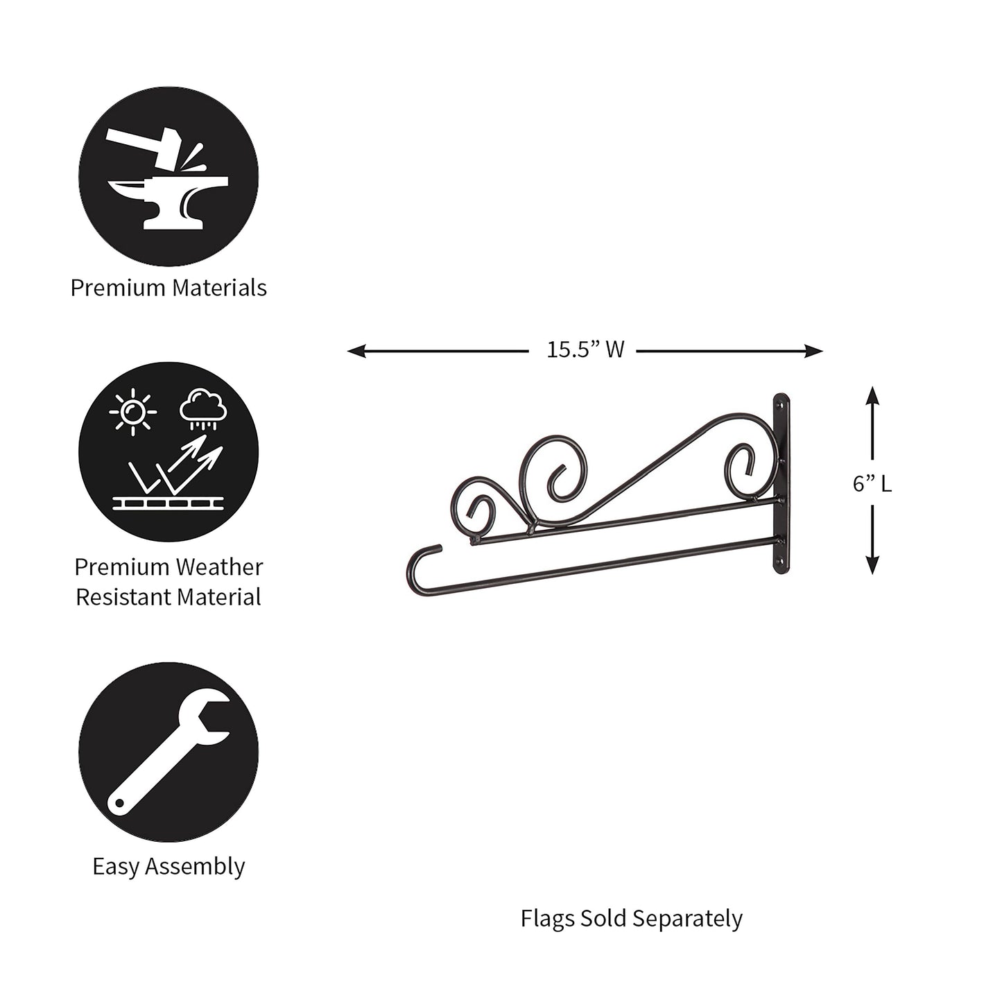 Swirl Wall-Mount Garden Flag Hanger - Tampa Home & Garden Store