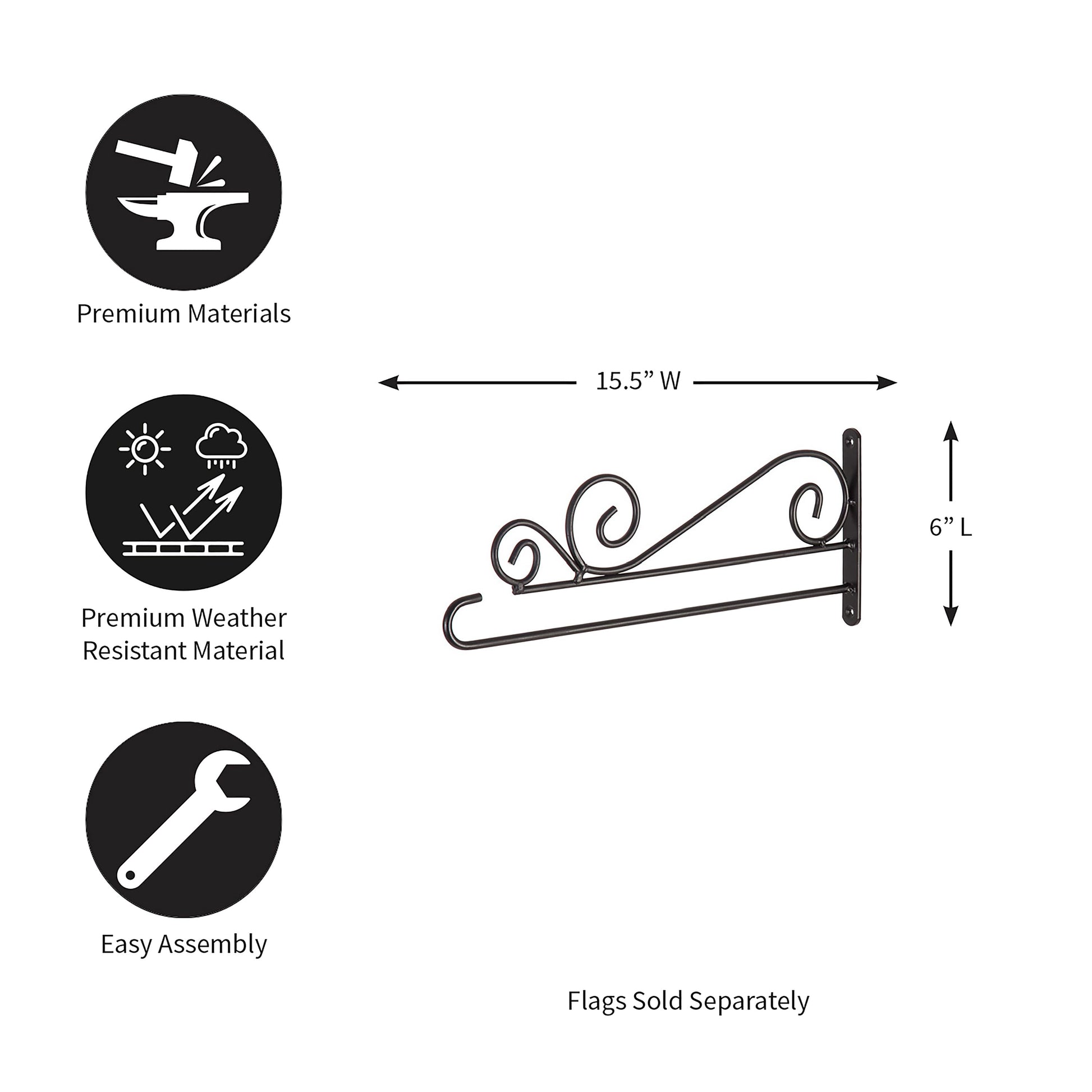 Swirl Wall-Mount Garden Flag Hanger - Tampa Home & Garden Store