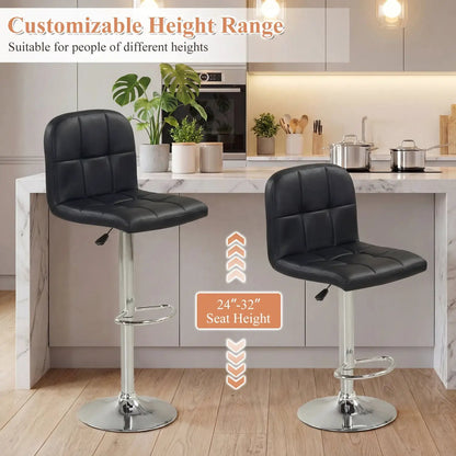 Swivel Bar Stools Set of 2 with Footrests